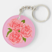 Pink roses sleutelhanger (Achterkant)