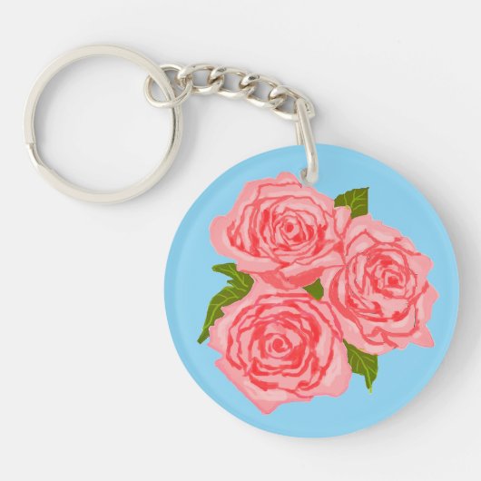 Pink roses sleutelhanger (Voorkant)