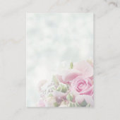Pink Roses Spring Floral Elegant Wedding Reception Informatiekaartje (Achterkant)