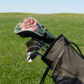 Pink Roses Stained Glass Mosaic Golfheadcover (Insitu)