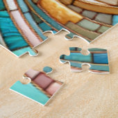 Pink Roses Stained Glass Mosaic Legpuzzel (Zijkant)