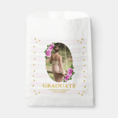 Pink Roses Striped Graduation Brunch Bedankzakje (Voorkant)