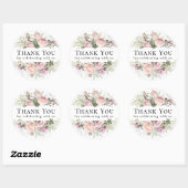 Pink Roses Summer Floral Hartelijk dank Ronde Sticker (Vel)