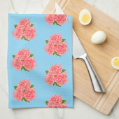 Pink roses theedoek (Quarter Fold)