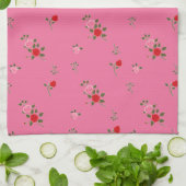 Pink roses theedoek (Gevouwen)