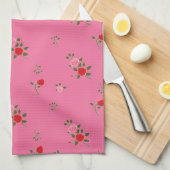 Pink roses theedoek (Quarter Fold)