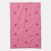 Pink roses theedoek (Verticaal)