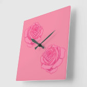 Pink roses vierkante klok (Hoek)
