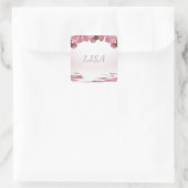 PINK ROSES VIERKANTE STICKER (Tas)