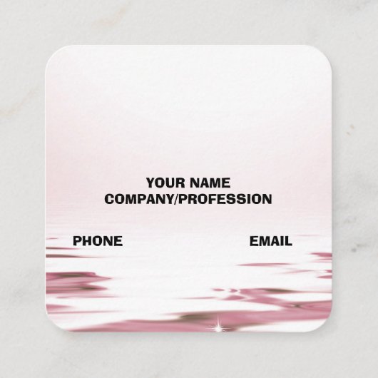 PINK ROSES VIERKANTE VISITEKAARTJE (Achterkant)