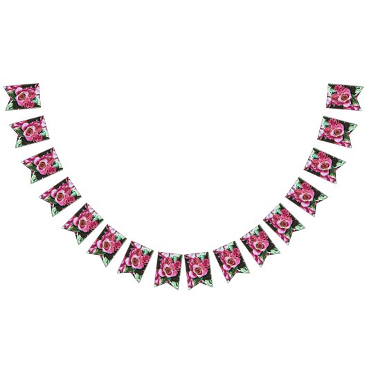 PINK ROSES VLAGGETJES (Alle)
