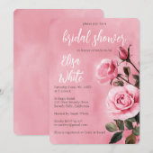 Pink Roses Vrijgezellenfeest CUSTOM Kaart (Voorkant / Achterkant)