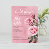 Pink Roses Vrijgezellenfeest CUSTOM Kaart (Staand voorkant)