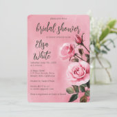 Pink Roses Vrijgezellenfeest CUSTOM Kaart (Staand voorkant)