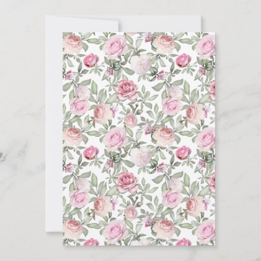 Pink Roses Wat zit er in je tas Vrijgezellenfeest  Kaart (Achterkant)