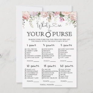 Pink Roses Wat zit er in je tas Vrijgezellenfeest  Kaart