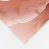 Pink Roses With Brushstroke Leaves  Fleece Deken (Hoek)