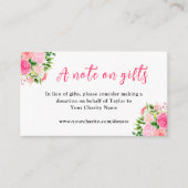 Pink Roses with Foliage Birthday A Note On Gifts Informatiekaartje (Voorkant)