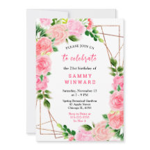 Pink Roses with Foliage Birthday