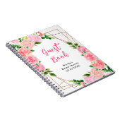 Pink Roses with Foliage Bridal Shower Guest Book Notitieboek (Rechterzijde)