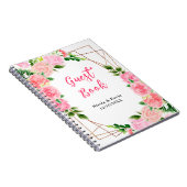 Pink Roses with Foliage Wedding Guest Book Notitieboek (Rechterzijde)