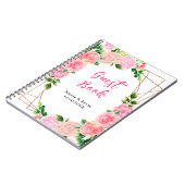 Pink Roses with Foliage Wedding Guest Book Notitieboek (Linkerzijde)