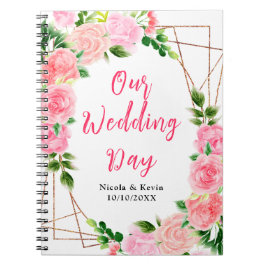 Pink Roses with Foliage Wedding Planner Notitieboek