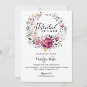 PInk Roses Wreath Vrijgezellenfeest Kaart (Voorkant)