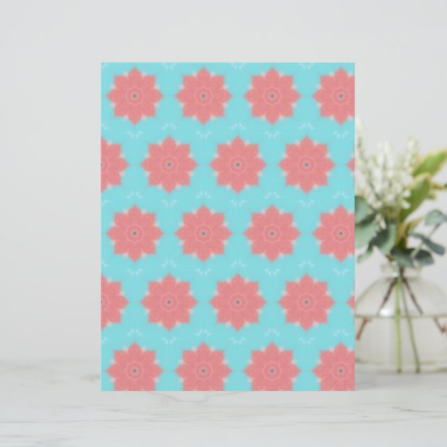 Pink Rosettes on Blue Scrapbook Paper (Staand voorkant)