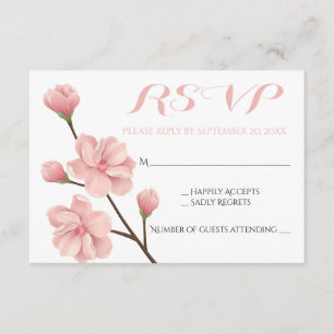 PINK RSVP FLORAL CHERRY BLOSSOMS WEDDING FLOWERS