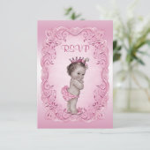 Pink RSVP  Princess Baby shower (Staand voorkant)