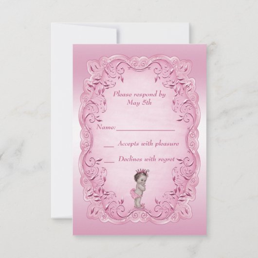 Pink RSVP  Princess Baby shower (Achterkant)