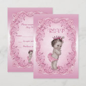 Pink RSVP  Princess Baby shower (Voorkant / Achterkant)