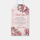 Pink Rustic Boho Western Charra Theme Quinceanera Cadeaulabel (Voorkant)