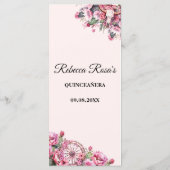 Pink Rustic Boho Western Charra Theme Quinceanera Menu (Achterkant)