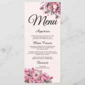 Pink Rustic Boho Western Charra Theme Quinceanera Menu (Voorkant)