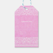 Pink Rustic Paisley Country Western Weddenschap Cadeaulabel (Voorkant)