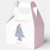 Pink Rustic Winter Bow Christmas Tree Baby Shower  Bedankdoosjes (Achterkant)
