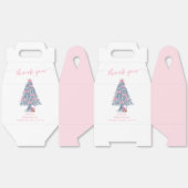 Pink Rustic Winter Bow Christmas Tree Baby Shower  Bedankdoosjes (Ongevouwen)