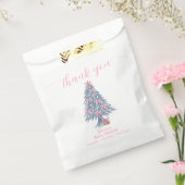 Pink Rustic Winter Bow Christmas Tree Baby Shower  Bedankzakje (Gezegeld)