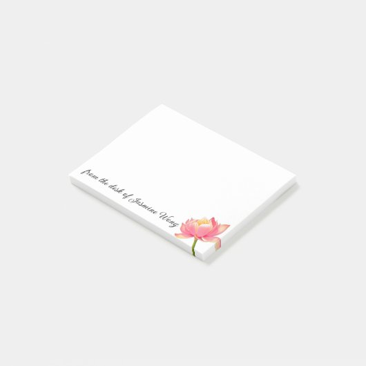 Pink Sacred Lotus persoonlijk Post-it® Notes (Schuin)