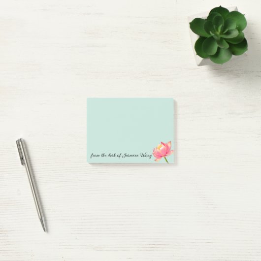 Pink Sacred Lotus persoonlijk Post-it® Notes (Kantoor)