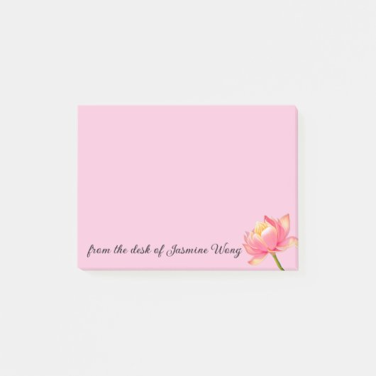 Pink Sacred Lotus persoonlijk Post-it® Notes (Voorkant)