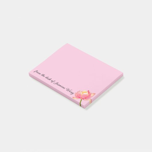 Pink Sacred Lotus persoonlijk Post-it® Notes (Schuin)