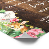 Pink Safari Don't Say Baby Clothespin Shower Game Poster (Hoek)