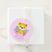 Pink Safari Leopard Baby shower Dank u wel Bedankjes Labels (In situ)