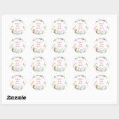 Pink Safari Oerwoud Baby shower Ronde Sticker (Vel)