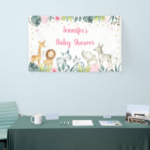 Pink Safari Oerwoud Baby shower Spandoek (Beurs)