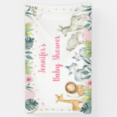 Pink Safari Oerwoud Baby shower Spandoek (Verticaal)