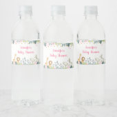 Pink Safari Oerwoud Baby shower Waterfles Etiket (Flessen)